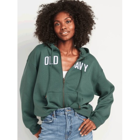 Polerón logo con cierre y capucha mujer Old Navy