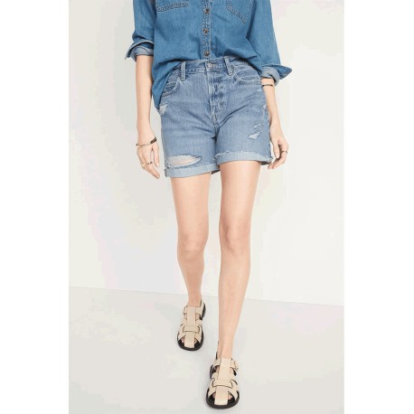 Shorts denim slouchy tiro alto mujer Old Navy