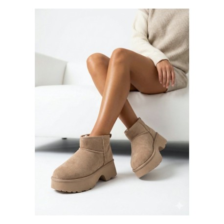 Pantubotas con tacón Khaki