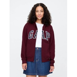 Gap Poleron Logo Heritage con Cierre Mujer Ruby Wine