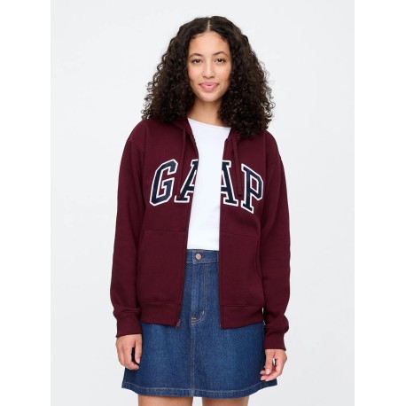 Gap Poleron Logo Heritage con Cierre Mujer Ruby Wine