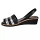 Lola Canales Sandalia Cuero Charmiane Negro Plata